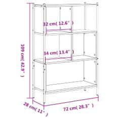 Petromila vidaXL Knižnica dymový dub 72x28x109 cm kompozitné drevo