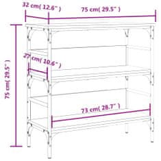 Petromila vidaXL Konzolový stolík dymový dub 75x32x75 cm kompozitné drevo