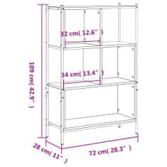 Petromila vidaXL Knižnica dub sonoma 72x28x109 cm kompozitné drevo