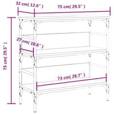 Vidaxl Konzolový stolík dub sonoma 75x32x75 cm kompozitné drevo