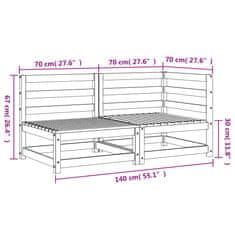 Vidaxl Záhradná pohovka 2-miestna masívna borovica