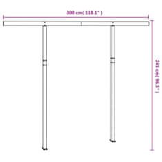 Petromila vidaXL Súprava markízových stĺpikov antracitová 300x245 cm železo 