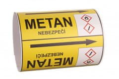 Traiva Páska na značenie potrubia Signus M25 - METAN Samolepka 130 x 100 mm, délka 1,5 m, Kód: 25808