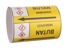 Traiva Páska na značenie potrubia Signus M25 - BUTAN Samolepka 130 x 100 mm, délka 1,5 m, Kód: 25783