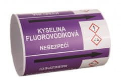 Traiva Páska na značenie potrubia Signus M25 - KYSELINA FLUOROVODÍKOVÁ Samolepka 130 x 100 mm, délka 1,5 m, Kód: 26068