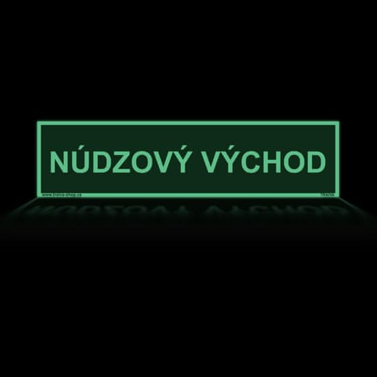 Traiva Núdzový východ - Nápis Plast 200 x 50 mm tl. 1.1 mm - fotoluminiscenční - Kód: 30002