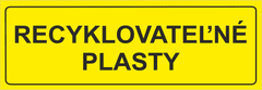 Traiva Tabuľky - Triedený odpad - Recyklovateľné plasty Plast 290 x 100 mm tl. 0.5 mm - Kód: 30459