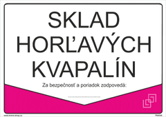 Traiva Sklad horľavých kvapalín Samolepka 297 x 210 mm (A4) tl. 0.1 mm - Kód: 30568