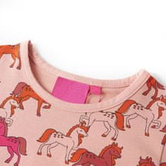 Vidaxl Detské pyžamo s dlhými rukávmi svetloružové 116