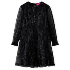 Vidaxl Detské šaty s dlhými rukávmi čierne 116