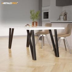 MetaloPro MetaloPro 4 Stück Tischbeine-Metall Schwarz 72cm I Tischkufen Esstisch-Beine Schwerlast Tisch-Gestell Tisch-Untergestell Möbelfüße Tischfüße, Couchtisch Esstisch Wohnzimmertisch Schreibtisch