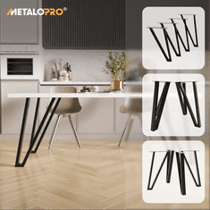 MetaloPro MetaloPro 4 Stück Tischbeine-Metall Schwarz 72cm I Tischkufen Esstisch-Beine Schwerlast Tisch-Gestell Tisch-Untergestell Möbelfüße Tischfüße, Couchtisch Esstisch Wohnzimmertisch Schreibtisch