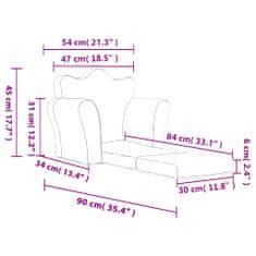Vidaxl Detská rozkladacia pohovka bledosivá s hviezdami mäkký plyš
