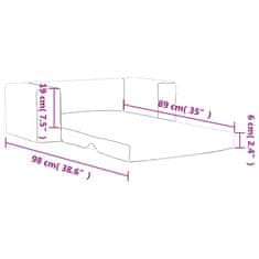 Vidaxl Detská rozkladacia pohovka 2-miestna antracitová mäkký plyš