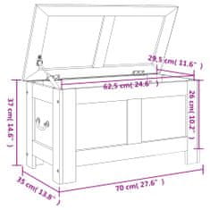 Vidaxl Skladovacia truhlica s vekom hnedá a biela akáciový masív