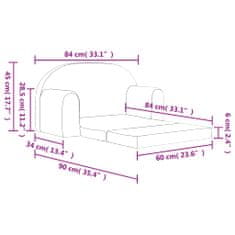 Vidaxl Detská rozkladacia pohovka 2-miestna ružová mäkký plyš