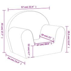 Vidaxl Detská pohovka bledosivá mäkký plyš