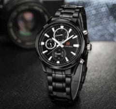 Smart Plus Pánske luxusné hodinky Naviforce 9089 s chronografom z ocele: Hodinky z japonského kremeňa, vodotesné, športová elegancia pre moderného gentlemana