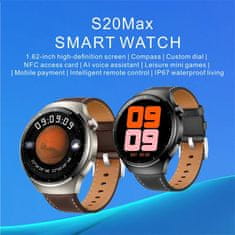 Smart Plus Inteligentné hodinky S20 Max 1,62 palca - Bluetooth hovory, kompas, NFC, AI hlasové funkcie, bezdrôtové nabíjanie