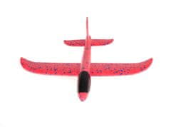 KIK Penové hádzací lietadlo s dlhým doletom 34x33cm - červené, KX7839