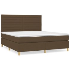 Petromila vidaXL Boxspring posteľ s matracom tmavohnedá 180x200 cm látka