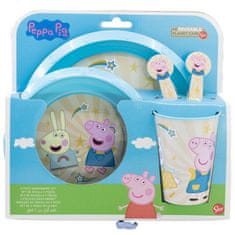 Stor Detský plastový riad Peppa Pig (tanier, miska, pohár, príbor), 52815