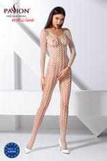 Passion Passion Bodystocking BS068 biely sexy bodystocking s prestrihom