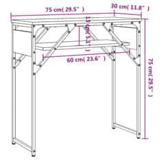 Vidaxl Konzolový stolík s policou dub sonoma 75x30x75cm kompoz. drevo