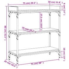 Vidaxl Konzolový stolík s policami čierny 75x30x80 cm