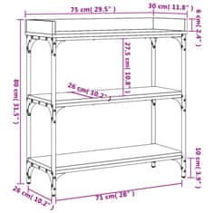 Vidaxl Konzolový stolík s policami dub sonoma 75x30x80 cm