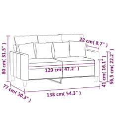 Vidaxl 2-miestna pohovka žltá 120 cm zamat