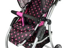 Mamido Športový kočík pre bábiky 2v1 z taškou čierno-ružový