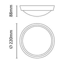 Asalite ASAL0229 LED prisadená stropnica kruh 18 W 4000K IP65 biela Farba svetla (K): 4000