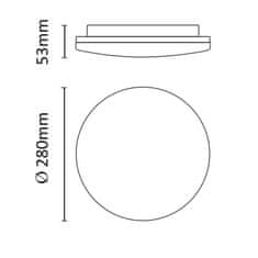 Asalite ASAL0222 LED prisadená stropnica kruh 24 W CCT IP54 biela