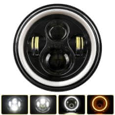 motoLEDy Predné svetlo 7" Full LED 8, 1ks Harley Davidson, Jeep