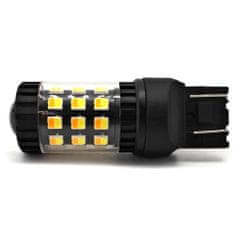 motoLEDy W21/5W LED žiarovka 7443 12V CANBUS bielo-oranžová