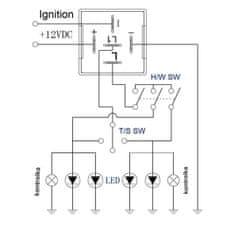 motoLEDy Univerzálne relé 5 pin 24V 40A