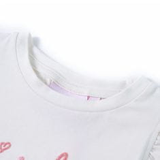 Vidaxl Detské tričko s volánovými rukávmi farba ľanu 140