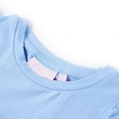 Vidaxl Detské tričko s volánovými rukávmi svetlomodré 92
