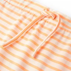 Vidaxl Detská rovná sukňa s pruhmi fluorescenčná oranžová 116