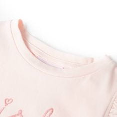 Vidaxl Detské tričko s volánovými rukávmi mäkké ružové 92