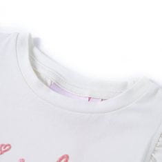 Vidaxl Detské tričko s volánovými rukávmi farba ľanu 116