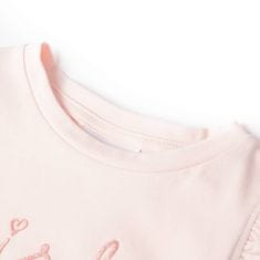 Vidaxl Detské tričko s volánovými rukávmi mäkké ružové 116