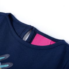 Vidaxl Detské tričko s dlhými rukávmi námornícke modré 92