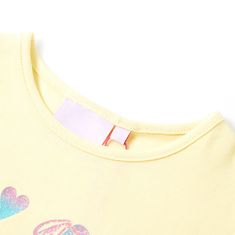 Vidaxl Detské tričko mäkké žlté 116