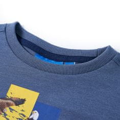 Vidaxl Detské tričko s dlhými rukávmi modré melanž 92