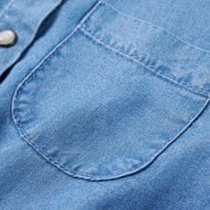 Vidaxl Detské šaty s dlhými rukávmi námornícke a džínsovo modré 104