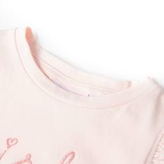 Vidaxl Detské tričko s volánovými rukávmi mäkké ružové 128