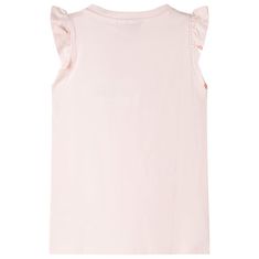 Vidaxl Detské tričko s volánovými rukávmi mäkké ružové 104