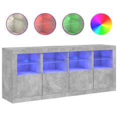 Petromila vidaXL Komoda s LED svetlami betónovo sivá 163x37x67 cm